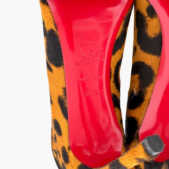 Christian Louboutin So Kate 85 Ankle Booties EU 37.5 US 7.5 Leopard Pony Heels - Picture 10 of 14